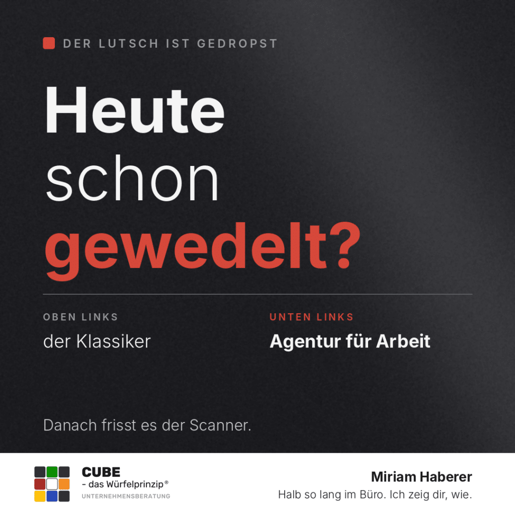 Heute schon gewedelt? Heftklammer im Büro